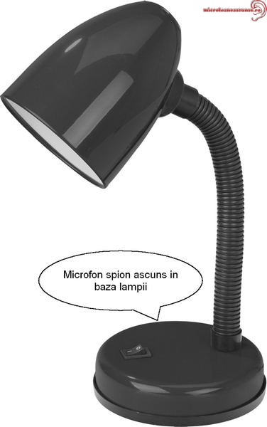 Veioza birou (lampa) microfon spy hibrid – reportofon + GSM spion – Activare Vocala –profesional 141 ore VLHACCOMB141