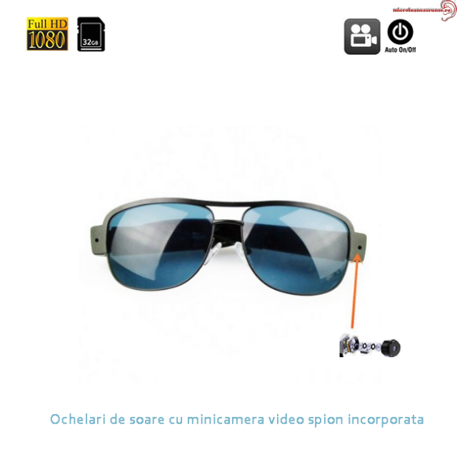 Ochelari de soare cu mini camera video spion full HD, 32Gb